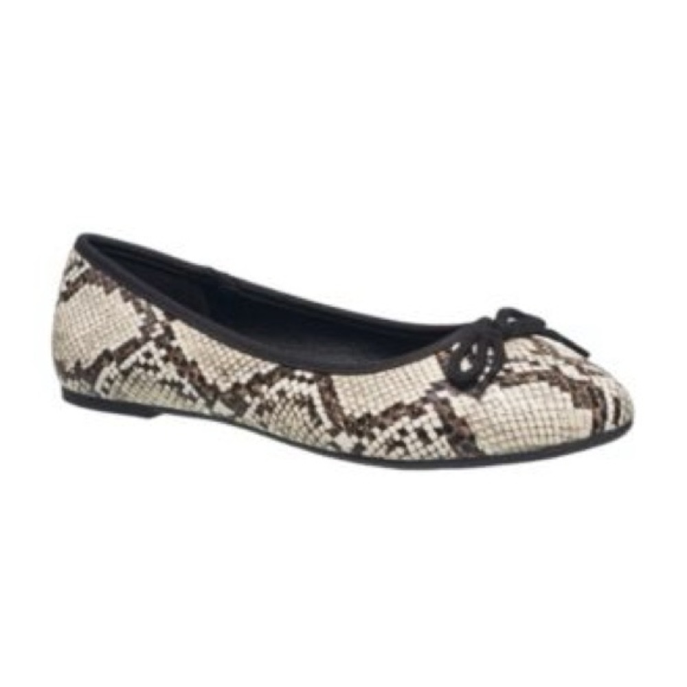 NEW French Connection Diana Snake Print  Black/White Ballet Flats Size 6.5 - Picture 3 of 5